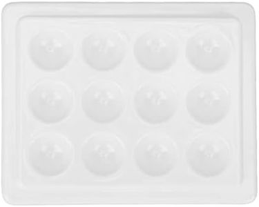 Palettes de couleurs, palettes de couleurs en céramique, 12 puits, palette de couleurs en porcelaine, étanche à la poussière, palette de couleurs blanche aquarelle pour la peinture d'art d'ongle
