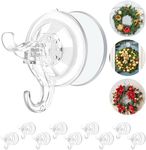 AENTGIU Wreath Hanger with Adhesive Suction Tab, 10 Pack Heavy Duty Suction Cup Hooks Hold up to 11LB, Removable Strong Wreath Hanger with Hooks Hanging On Glass, Windows, Doors, Mirrors