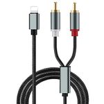 RCA Audio Aux Cable, 2-Male Stereo Y Splitter Adapter, Compatible with Phone Pad for Car, Amplifier, Theater, Speaker, DJ Controller (1M)