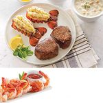Lobster Gram - Ship to Shore Dinner For Two – 2 Fresh Maine Lobster Tails, 2 Filet Mignons, New England Clam Chowder, Jumbo Shrimp – Fresh & Fast Delivery - From the No. 1 Seafood Delivery Company