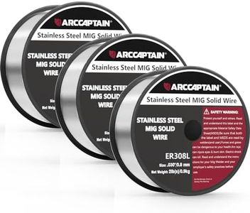 ARCCAPTAIN Stainless Steel MIG Solid Wire ER308L, 030-Diameter 6-Pound Stainless Steel Wire with Low Splatter Compatible With Lincoln Miller Forney Harbor MIG Welder