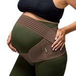 BABYGO® 4 in 1 Pregnancy Support Belt Maternity & Postpartum Band - Relieve Back, Pelvic, Hip Pain, SPD & PGP >> inc 40 Page Pregnancy Book for Birth Preparation (Mocha, XL: 18-20 [100cm - 130cm])
