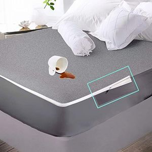Trance Home Linen Zippered Chain 78"x72"x6" Cotton Waterproof Mattress Protector | Dust Mite Proof, Bed Bug Protection Mattress Cover for King Bed Size with 6 inch Thick (78x72x6 inch, Grey)