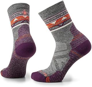 Smartwool Women's Hike Light Cushion Zig Zag Valley Mid Crew Socks, ASH-CHARCOAL, Medium