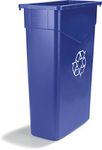 Carlisle FoodService Products Trimline Rectangular Recycle Container, 15 Gallons, Trash Can, Durable Plastic, Blue