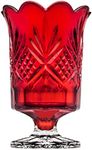 Godinger Dublin Collection Crystal Hurricane Votive Candle Holder, Red