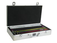 White Swan Mah Jongg Set - White/Burgundy Tiles, Classic Pusher Arms - Silver Aluminum Mahjong Case