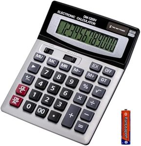 YEBMoo 12 Digit Desktop Calculator with Large LCD Display and Sensitive Button, Dual Solar Power and Battery, Standard Function for Office (YE1200v)