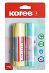 Kores - Pastel Glue Stick - Strong Hold White Adhesive Glue, Safe, Non-Toxic - Craft Glue, School Supplies, Aesthetic Stationery, Glue Sticks, Office Supplies, Stick Glue - Pack of 2 x 40g
