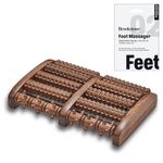 Brookstone Foot Roller Massager for Tension Relief – Wood Foot Massage Tool – Stimulate Foot Reflexes, Relieve Stress, and Soothe Tension - Wooden Rolling Massager (Walnut)