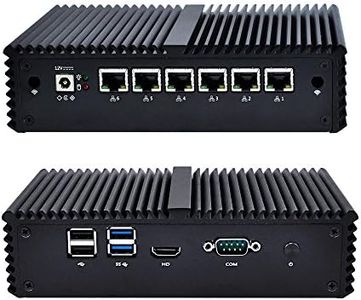 Qotom-Q555G6-S05 Fanless Mini PC with Intel Core i5 7200U Processor Running 24/7 Mini Industrial PC Dual Core AES-NI Support Pfsense (16G DDR4 RAM + 64G MSATA SSD + 150M WiFi)