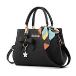 wocharm PU Leather Ladies Shoulder Bag, Top Handle Bag, Womens Handbags Fashion Tote Bag for Casual & Work(Black)