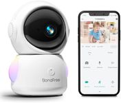 BondFree Baby Monitor with Camera and Audio 2K, RGB Night Light, Baby Monitor WiFi Smartphone 2.4Ghz 5Ghz for Nursery, Scan Code Bluetooth Connection, 355° Rotation, Compatible with Alexa Google Home