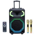 Gadget-Wagon 12-inch Trolley Bluetooth Speaker with Mic, LED Display, USB, Memory Card and FM Radio, AUX 3.5mm Input (Black)