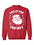 Awkward Styles I Do It for The Hos Ugly Christmas Sweater - Holiday Season Sweatshirt For Fun Lovers, Red, XX-Large