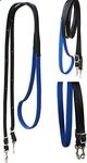 CHALLENGER Horse Western 8' Black Leather Rubber Grip Contest Barrel Reins Blue 805LR14RB