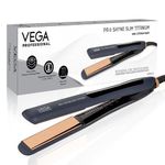 VEGA PROFESSIONAL Pro-Shine Slim Titanium Hair Straightener with 25mm Wide Rose Gold Titanium Floating Plates for Salon, Blue, (VPPHS-13)