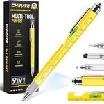 Chipate Gifts for Men, 9 in 1 Multi Tool Pen, Stocking Fillers for Men, Mens Gifts for Christmas, Birthday Gifts for Him, Gifts for Men Who Have Everything, Gadgets for Men Gifts, Secret Santa Gifts