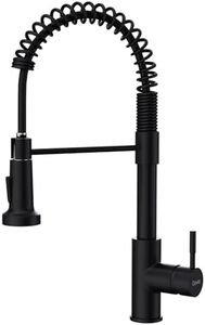 GIMILI Black Kitchen Faucet with Pull Down Sprayer,Commercial Single Handle Spring Kitchen Sink Faucets, Robinet de Cuisine Noir