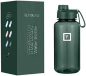 IRON °FLASK Clear Tritan Trekker Water Bottle with Chug Lid - Leak Proof & Lightweight for Gym, Hiking, Sports - Dishwasher Safe, BPA Free Plastic - Dark Pine, 32 Oz