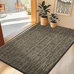 COSY HOMEER Nonslip Door Mat for Indoor, Absorbent Dirt Trapper Front Entryway Door Mat, 100% Polyester Welcome Entrance Mat Rug Modern Style, 60 x 90 cm, Light Brown