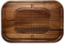 Ironwood Gourmet Gansevoort Large Carving Board, 16" x 24" Acacia Reversible Wood Cutting Board with Juice Groove and Grip Pad