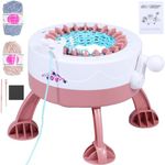 DIY Knitting Machine, 22 Needles Smart Weaving Machine Round Knitting Machines, Rotating Double Knitting Machine Kit, Rotating Kid Toy, Hand Crank Knitting Machine for Beginners Adults Scarf Hat