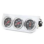 Car Gauges Set Kit,Car Gauges Set Kit 2In Triple Gauge Set 3‑in‑1 Water Temp Oil Pressure Amp Meter Universal for 12V Car Boat Truck