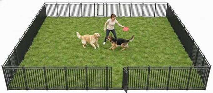 Petorldog Dog Fence Outdoor Indoor, 40 Inches Height, 40 Panels Dog Playpen for Large/Medium/Small Dogs Metal Dog Pen for Yard Camping and RV, Black-Silver