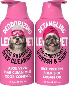 Dog Shampoo and Conditioner Set Deodorizing Deep Cleansing Shampoo with Aloe Vera + Detangling Conditioner with Rice Protein Shea Butter & Argan Oil Hypoallergenic Sulfate Free pH Balanced 2×16 fl oz