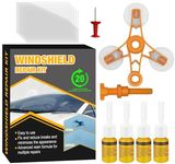 New Upgrade Windshield Repair Kit, for Repair Half-Moon Cracks, Cobwebs, Star-Shaped Damage, Long Line Crack, Yellow