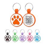 QR Code Cat Tag, Modifiable Pet Online Profile, Multiple Emergency Contact, Scannable QR Code, Instant Location Email Alert… (Orange, Small Breeds - 1")