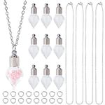 SUNNYCLUE 1 Box DIY 10 Set Glass Vial Necklace Making Kits 2.74mm Glass Memorial Stainless Steel Necklace Container for Jewelry Making DIY Necklaces Openable Memorial Keepsake Cremation Ashes Holders