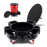 Bucket Dolly with Grit Trap,5 Gallon Rolling Bucket Dolly with 5 Rolling Swivel Casters,Removable Bucket Dolly for Car Wash Professional Detailing for Car Washing Detailing Smoother Maneuvering