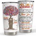 SANDJEST Best Friend Tumbler 20oz Besties Gifts for Women BFF Soul Sister Bestie Stainless Steel Insulated Tumblers Coffee Travel Mug Cup Friendship Gift for Birthday Christmas