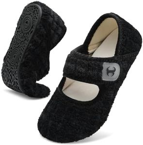 Scurtain Black Fuzzy Slippers Clog Slippers for Women Soft Bedroom Bed Slippers Plush Warm Non Slip House Slippers Washable Slide Slippers Hard Bottom Fall Flats Slippers