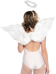 Leg Avenue womens 2pc. Angel Kit, Includes Wings and Halo costume accessory sets, White, One Size US