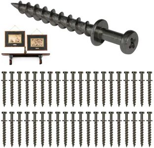 laffeya Picture Hanging Hardware, Bear Claw Screw Hanger, Picture Hanging Screws, Picture Hanging Hooks 4-in-1 Hanging Screws for Keyholes, D-Rings, Sawtooth and Wire (40, Black Long)