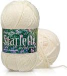 Mary Maxim Starlette Yarn - Acrylic Worsted Weight Yarn 4, Crochet Yarn and Knitting Yarn for Afghans, Blankets, Clothing and Crafts, 4 Ply Ultra Soft Yarn 180 Yards, Natural