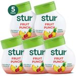 Stur Liquid Water Enhancer | Fruit Punch | Sweetened with Stevia | High in Vitamin C & Antioxidants | Sugar Free | Daily Hydration & Workout Recovery | Zero Calories | Keto | Vegan (5 Pack)