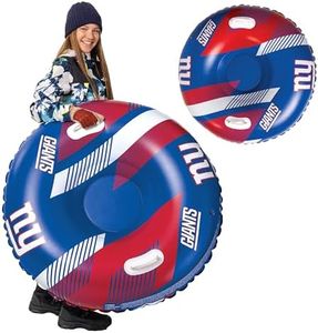 NFL Snow Tube, Heavy Duty Inflatable Sled for Tubing, Fun Winter Toys for Kids & Adults, Football Gifts for Boys - New York Giants