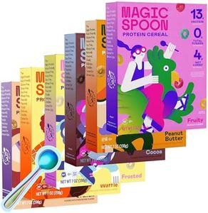 Magic Spoon Cereal, Variety 6-Pack of Cereal and Spoon - Keto & Low Carb Lifestyles I Gluten & Grain Free I High Protein I Zero Sugar I Flavors Include Fruity, Cocoa, Peanut Butter, Frosted, Maple Waffle, and Cinnamon Roll