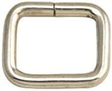 Wuuycoky 0.6" Inner Length Silvery Rectangle Rings Loop Ring No Welded for Strap Webbing Belts Buckle Pack of 30