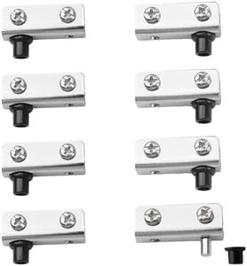 UFURMATE Glass Door Hinge, 8Pcs Frameless Glass Door Pivot Hinges Clamp Adjustable Cabinet Pivot Hinge Clip Replacement Kit, Fit for 3-6mm Free-Swinging Glass Door