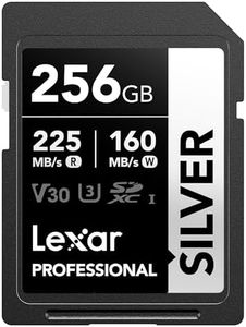Lexar 256GB Professional Silver SD Card, UHS-I, C10, U3, V30, 4K, Up to 225/160 MB/s SDXC Memory Card, for Photographer, Videographer, Enthusiast (LSDSILV256G-BNNNU)