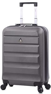 Aerolite 55x38x20 Emirates Max Size Hard Shell Carry On Hand Cabin Luggage Suitcase 55x38x20 with 4 Wheels, Also Fits Many Other Airlines, Charcoal
