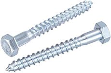 sourcing map Hex Lag Screws, M12 x 100mm Carbon Steel Zinc Plated Half Thread Self-Tapping Bolts for Wood Screw 10Pcs