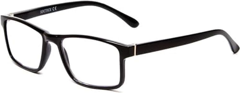 Calabria L2007 Mens Rectangle Full Rim Designer Reading Glasses Multi-Color 54mm, Black