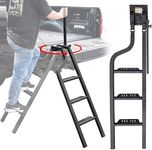 KEWISAUTO Foldable Pickup Truck Tailgate Ladder with Grab Handle, 42" Heavy Duty Universal Folding 360°Rotatable Tailgate Step Ladder with Handrail for Ford F150, Dodge RAM 1500 etc. Accessories