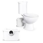 Macerating Toilet with 600W Macerator Pump & AC Vent | Upflush Toilet System for Basement to Bathroom sink & Tub,Silent & Powerful:Modern toilet Bowl, Toilet Seat, Water Tank & Toilet Pump SUPERFLO